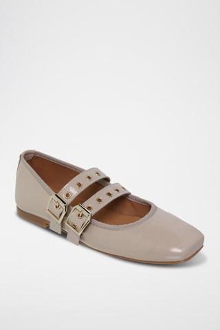 Lakleren Mary Janes - Beige