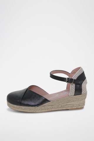 Espadrilles met Sleehak - Zwart