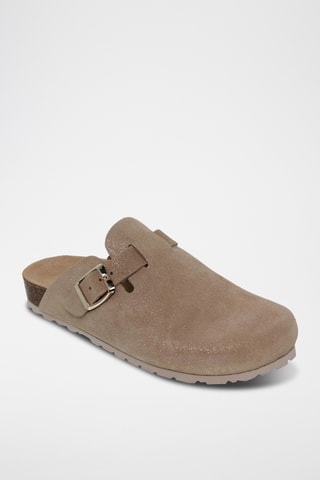 Nubuck Clogs - Zilverkleurig