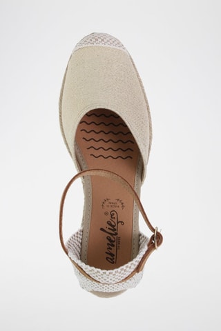 Espadrilles met Sleehak Amelie - Wit, beige en bruin
