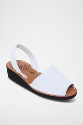 Sandales en cuir Avarca Menorquina - Blanc, noir et marron