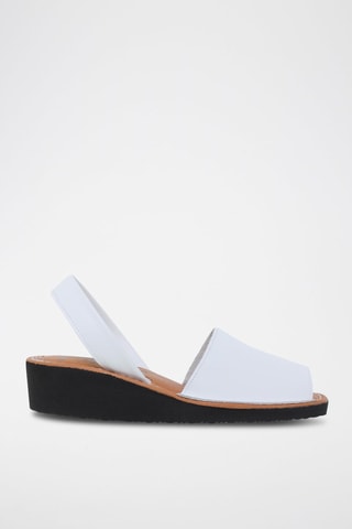 Sandales en cuir Avarca Menorquina - Blanc, noir et marron