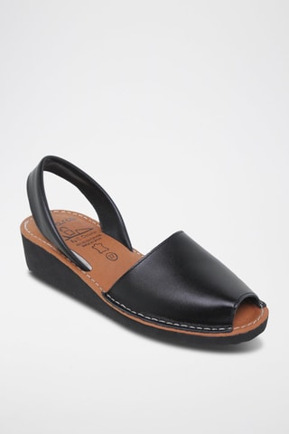 Sandales en cuir Avarca Menorquina - Noir, beige et marron