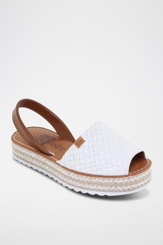 Sandales avarca plateformes en cuir  Blusandal - Blanc et marron