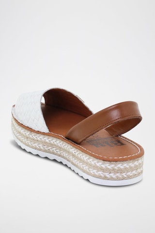 Sandales avarca plateformes en cuir  Blusandal - Blanc et marron