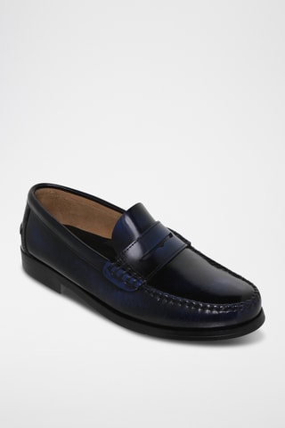 Leren Mocassins - Marineblauw