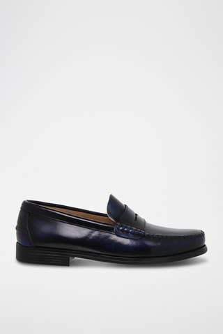 Leren Mocassins - Marineblauw