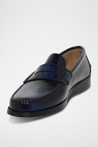 Leren Mocassins - Marineblauw