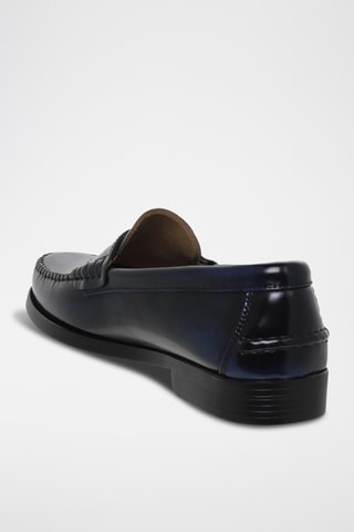 Leren Mocassins - Marineblauw