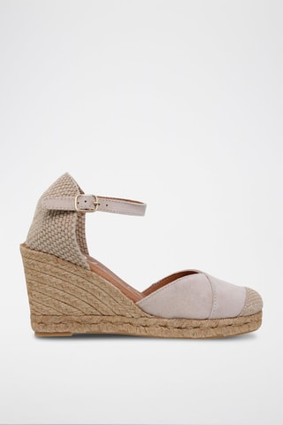 Leren Espadrilles met Sleehak Blusandal - 