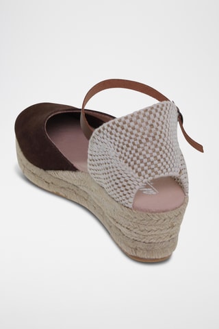 Avarca Leren Espadrilles met Sleehak Amelie - Bruin