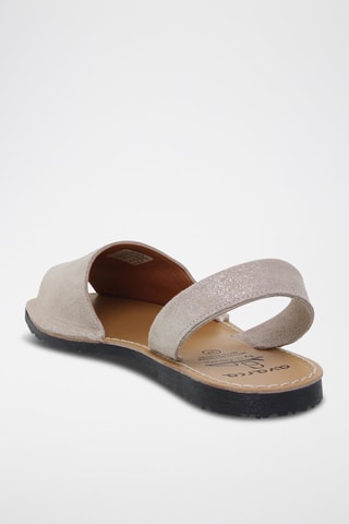 Nubuck Sandalen Avarca Menorquina - Beige en goudkleurig