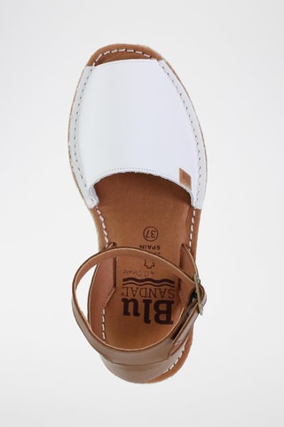 Leren Sandalen Blusandal - Wit en bruin