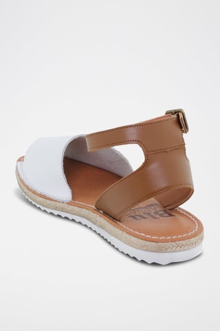 Leren Sandalen Blusandal - Wit en bruin