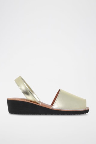 Sandales en cuir Avarca Menorquina - Noir, marron et doré