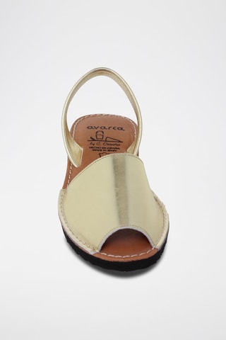 Sandales en cuir Avarca Menorquina - Noir, marron et doré