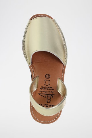 Sandales en cuir Avarca Menorquina - Noir, marron et doré