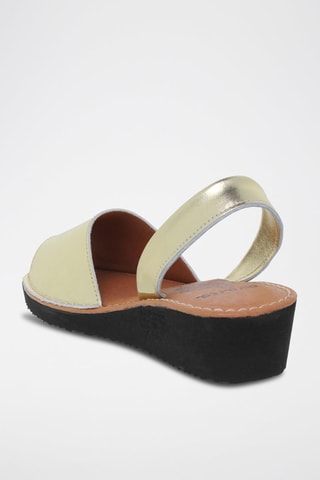 Sandales en cuir Avarca Menorquina - Noir, marron et doré
