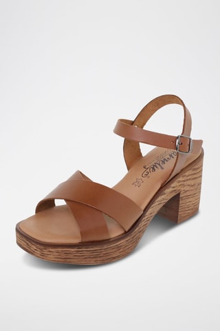 Sandales à talons en cuir  Blusandal - Marron