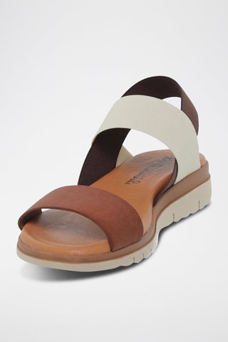 Leren Sandalen Blusandal - Wit, zwart en bruin
