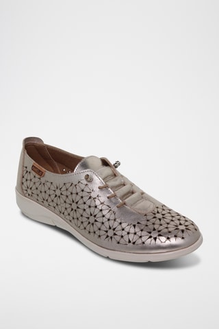 Leren Brogues - Zilverkleurig