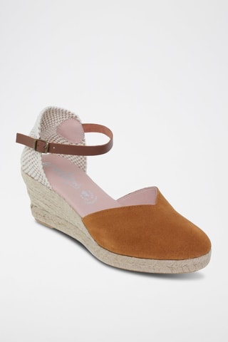 Leren Espadrilles met Sleehak Blusandal -  en 