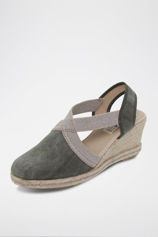 Espadrilles met Sleehak Blusandal - Beige en groen