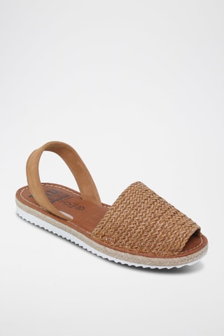 Leren Sandalen Avarca Menorquina - Beige en bruin