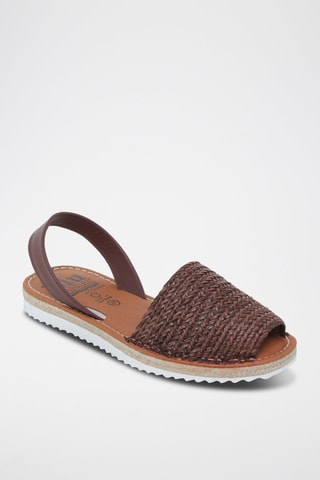 Leren Sandalen Avarca Menorquina - Beige en bruin