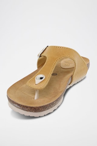 Leren Sandalen Blusandal - Geel en bruin