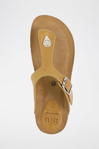 Leren Sandalen Blusandal - Geel en bruin