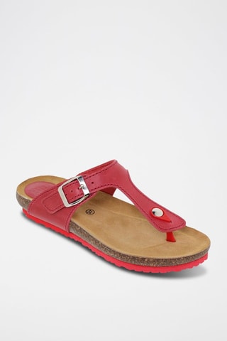 Leren Sandalen Blusandal - Rood en bruin