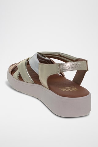 Leren Sandalen - Zilverkleurig