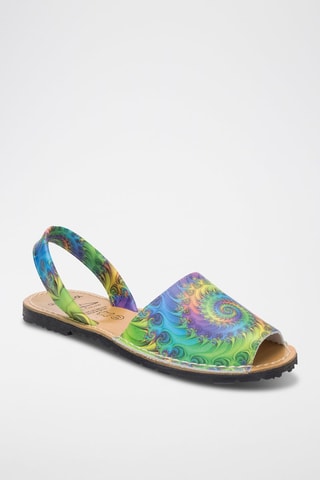 Leren Sandalen Avarca Menorquina - Blauw en groen