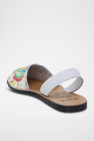 Leren Sandalen Avarca Menorquina - Wit, geel en roze