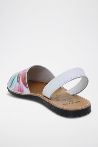 Leren Sandalen Avarca Menorquina - Wit, geel, paars en roze
