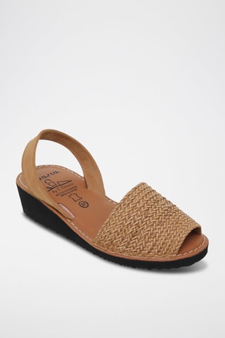 Sandales compensées en nubuck  Avarca menorquina - Marron
