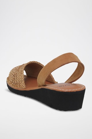 Sandales compensées en nubuck  Avarca menorquina - Marron