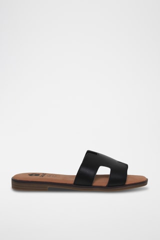 Mules en cuir - Noir
