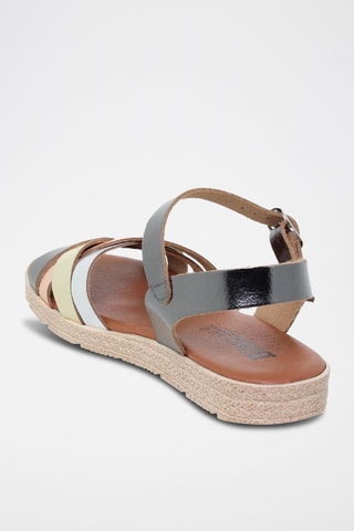 Leren Sandalen Blusandal - Goudkleurig en zilverkleurig