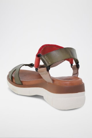 Leren Sandalen Blusandal - Rood, groen en roze