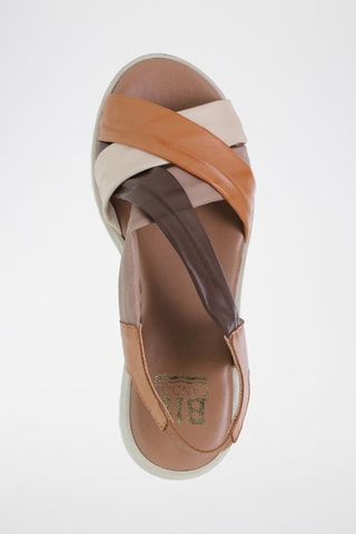 Leren Sandalen met Sleehak - Multicolor