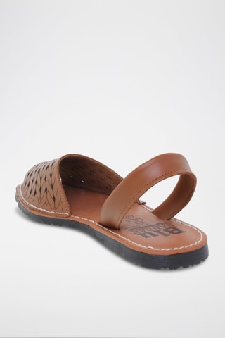 Leren Espadrilles met Sleehak Blusandal - 