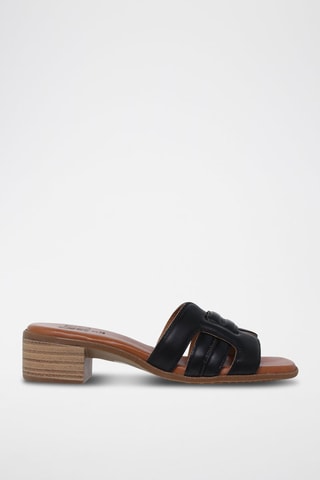 Mules à talons en cuir  Blusandal - Marron et noir