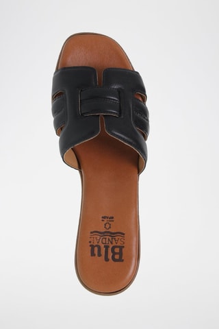 Mules à talons en cuir  Blusandal - Marron et noir