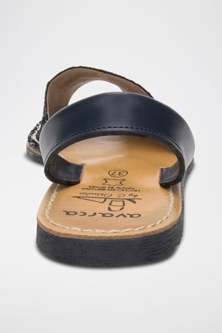 Sandales avarca en cuir Avarca Menorquina - Bleu et noir