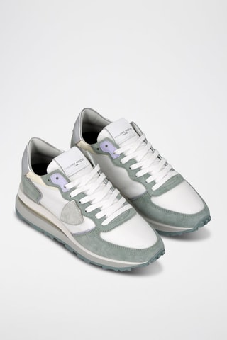 Baskets en cuir - Vert d'eau
