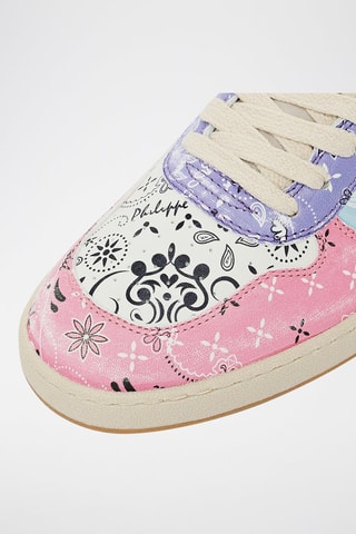 Baskets en cuir de chèvre - Blanc et rose