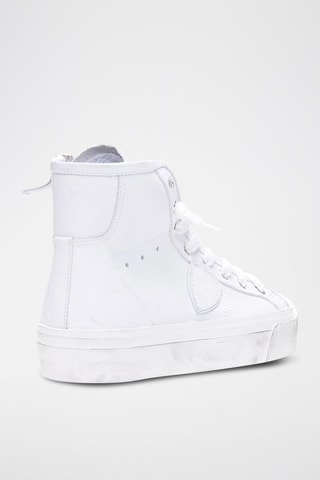 Baskets montantes en cuir - Blanc