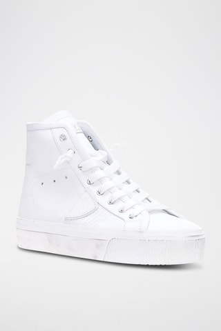 Baskets montantes en cuir - Blanc